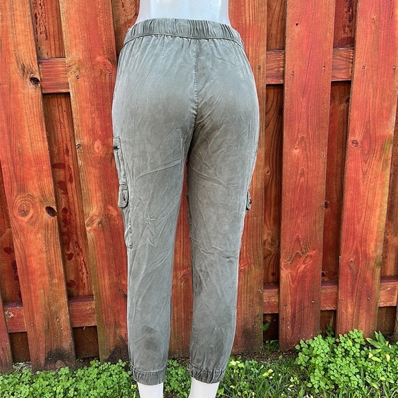 Green Cargo Jogger Pants Pocket Size S/P - Picture 8 of 11